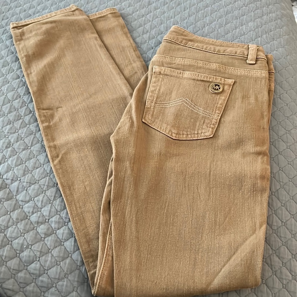 Michael Kors mustard skinny jeans Sz 4‎ 5 pocket stretch